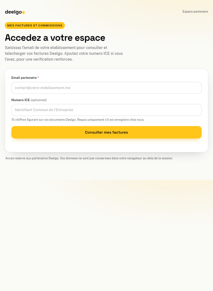 Espace partenaire Deelgo - Mes factures
